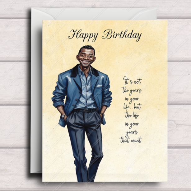 Black Man Birthday Card K